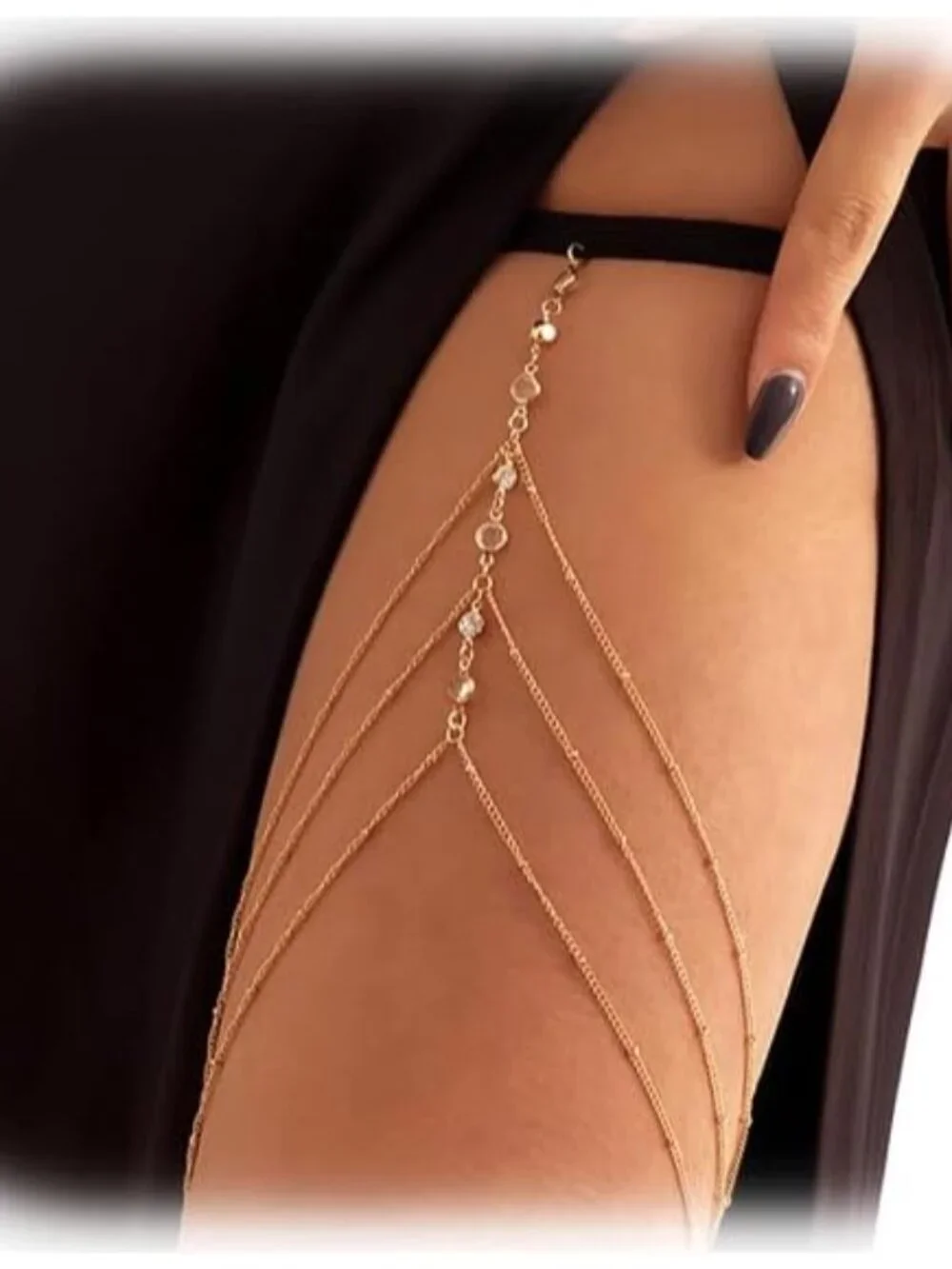 Sexy Beach Multi-layer Leg Chain Jewelry - Elasticity Thigh Leg Chain for Women